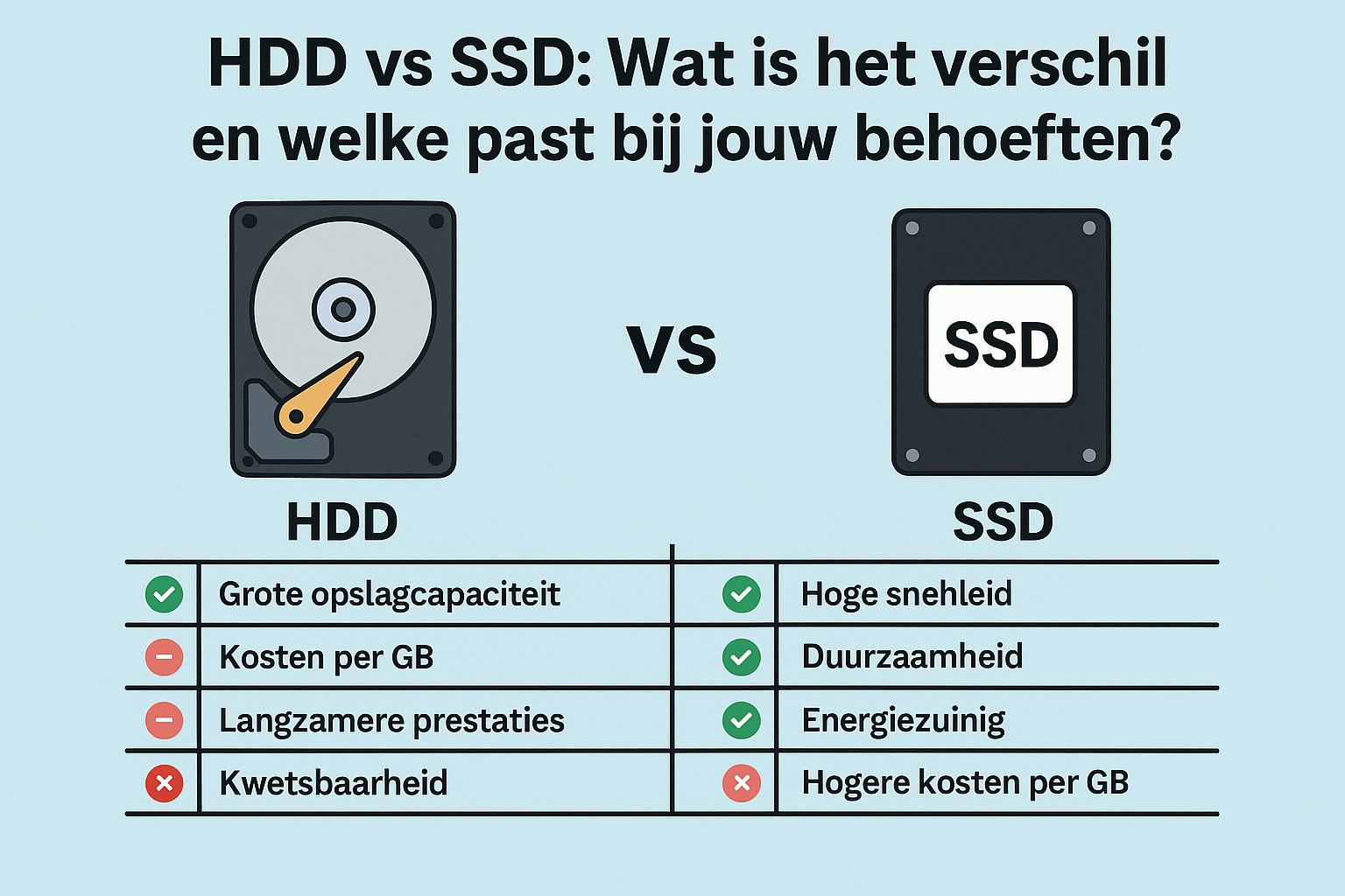 💾 HDD vs SSD: Wat is het verschil en welke past bij jouw behoeften?